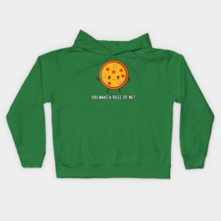 Funny Tough Pizza Cartoon - Humor Cute Graphic Kids Hoodie